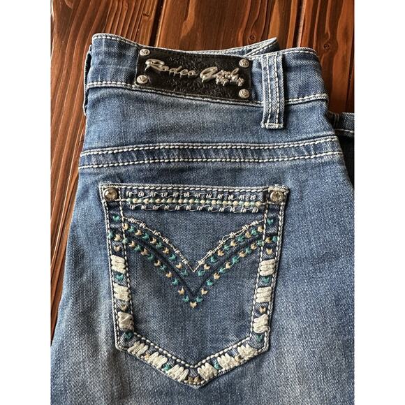 Rodeo Girl By Lis Girls Jeans Size 14 Boot Cut Style Western Flair - Picture 9 of 10